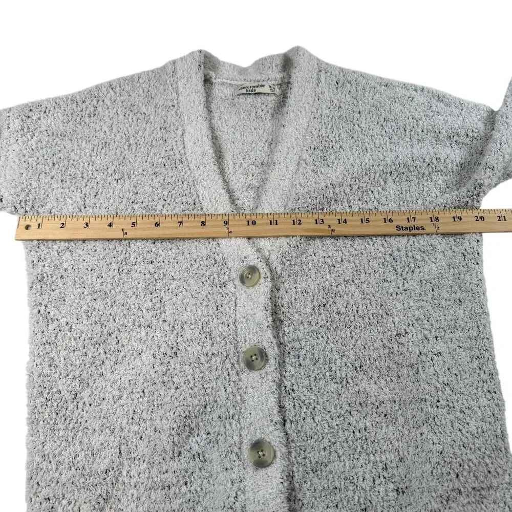 Abercrombie Kids Cardigan 13/14 Gray Button Front Soft Knit Sweater